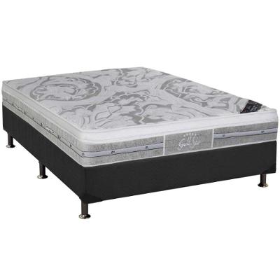 Cama Box Casal Physical Suede Colchão Molas Ensacadas Euro Pillow Cinza Ortobom
