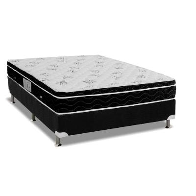 Cama Box Casal Physical Euro Pillow Molas Ensacadas Suede Preto Ortobom