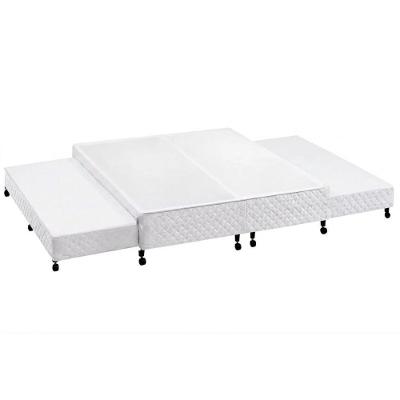 Cama Box Base King Poli White com Auxiliares Tecido Colchões Castor