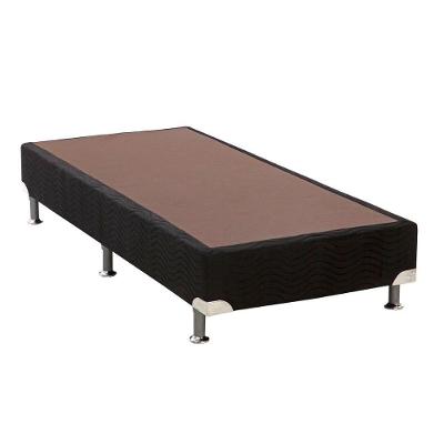 Base Cama Box Solteiro Suede Black Madeira Preto Ortobom