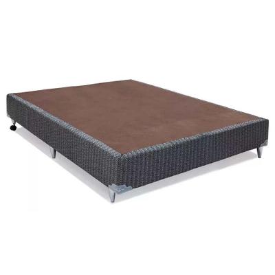 Base Cama Box Casal Orthotel Luxo Gray Madeira Tecido Cinza Ortobom