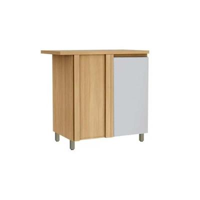 Balcão de Cozinha Allure de Canto 1 Porta MDF 93CM Jequitiba e Gris Linea Brasil