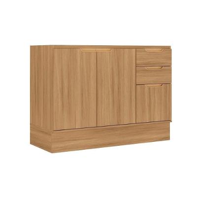 Balcão de Cozinha Alma 3 Portas 2 Gavetas MDF 120CM Cedro Carraro