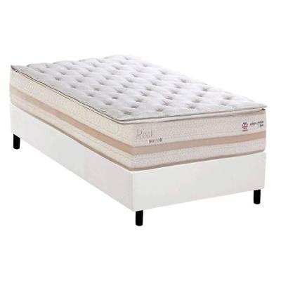 Cama Box Solteiro Corano White Colchão Real Pillow Top Branco Herval
