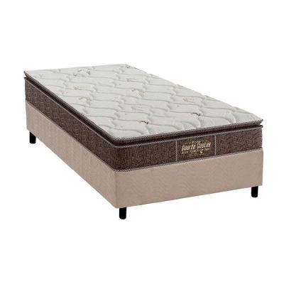 Cama Box com Colchão Solteiro Ortopédico Pillow Top Suede Bege Probel
