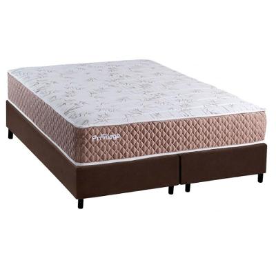 Cama Box Queen Privilege Molas Ensacadas Suede Marrom Paropas