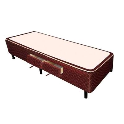 Cama Box Solteiro Poli Brown 2 Gavetas Madeira Tecido Marrom Colchões Castor