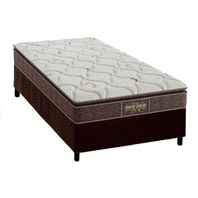 Cama Box com Colchão Solteiro Ortopédico Extra Firme Suede Marrom Probel