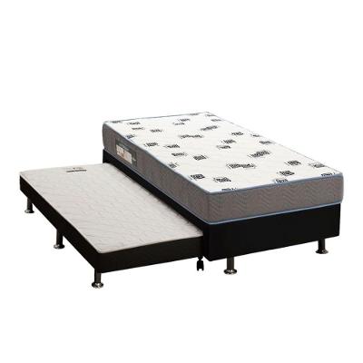 Cama Box com Colchão Solteiro D33 Light Espuma Courino Preto Ortobom