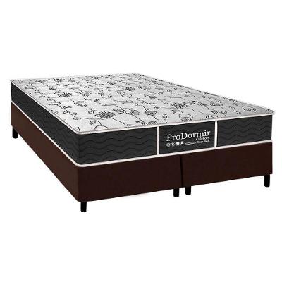 Cama Box King Sleep Black Pillow Top Bonnel Suede Marrom Probel