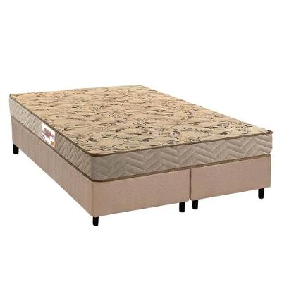 Cama Box King Royalle Ortopédico Suede Clean Bege Colchão Paropas