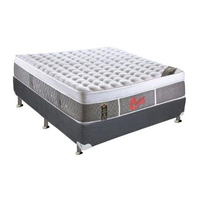 Cama Box Casal Physical Suede Colchão Light Plush Cinza Ortobom