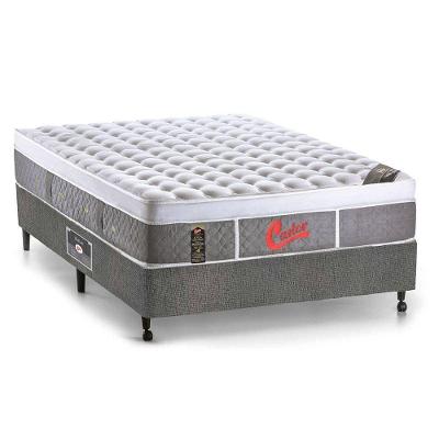Cama Box Casal g Star Molas Pocket Light Plush Suede Cinza Castor