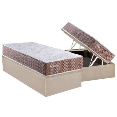 Cama Box Baú Solteiro Molas Privilege Cerejeira 88x188cm Bege Paropas