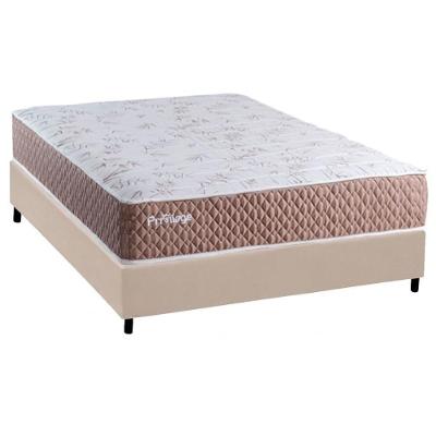 Cama Box Casal Privilege Colchão Ensacadas Suede Bege Paropas