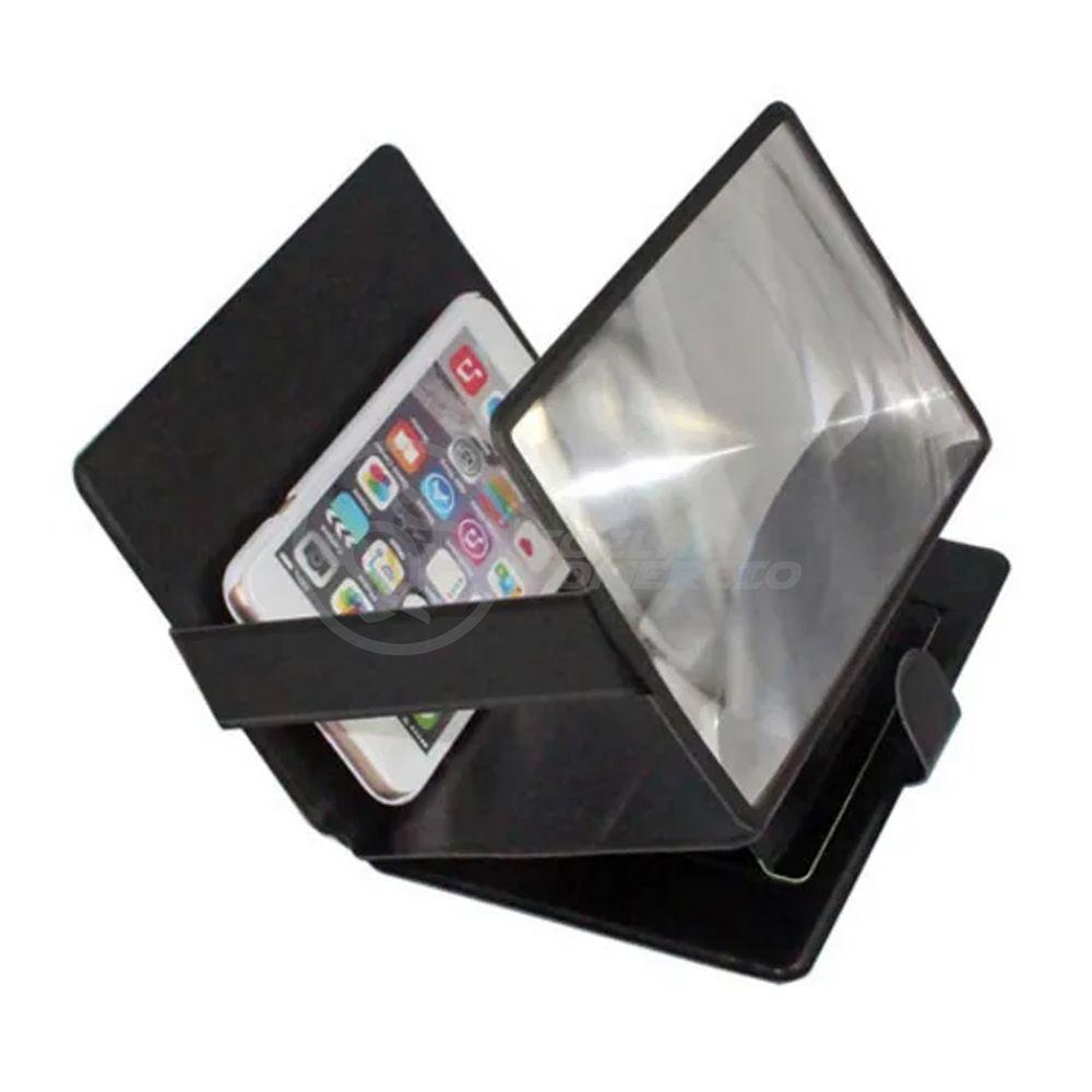 Lupa Ampliadora Tela De Celular Portátil Dobrável Preta - 1