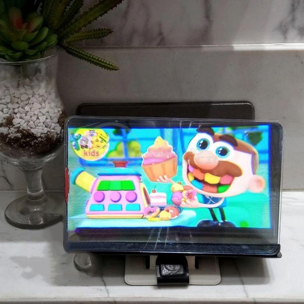 Lupa Ampliadora Tela De Celular Portátil Dobrável Preta - 1