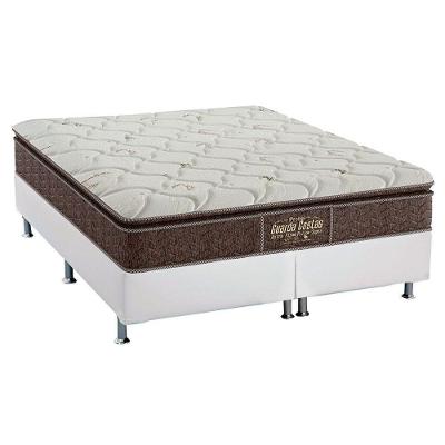 Cama Box com Colchão King Ortopédico Extra Firme Pillow Top Branco Probel