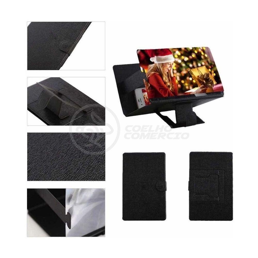 Lupa Ampliadora Tela De Celular Portátil Dobrável Preta - 4