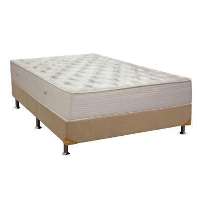 Cama Box Queen Orthotel SLX Molas Ensacadas Euro Pillow Suede Bege Ortobom