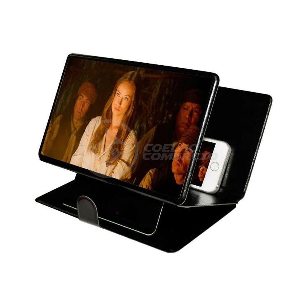 Lupa Ampliadora Tela De Celular Portátil Dobrável Preta - 1