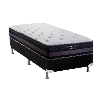 Cama Box com Colchão Solteiro Málaga Molas Bonnel Suede Preto Herval