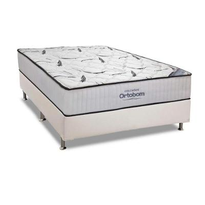 Cama Box com Colchão Casal Physical Corano White D45 Espuma Branco Ortobom