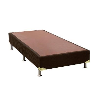 Cama Box Solteiro Suede Brown Pés Fixos Madeira Marrom Ortobom