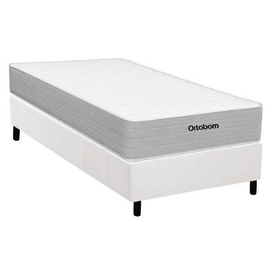 Cama Box com Colchão Solteiro Plenno Molas Ensacadas Branco Ortobom