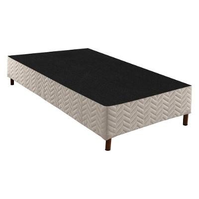 Base Cama Box Solteiro Sommier White Tecido Branco Colchão Paropas