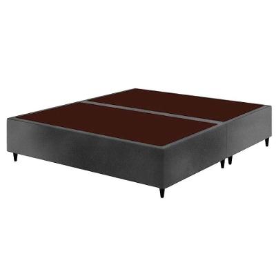 Base Cama Box Queen Sommier Linho Gray Madeira Cinza Ortobom