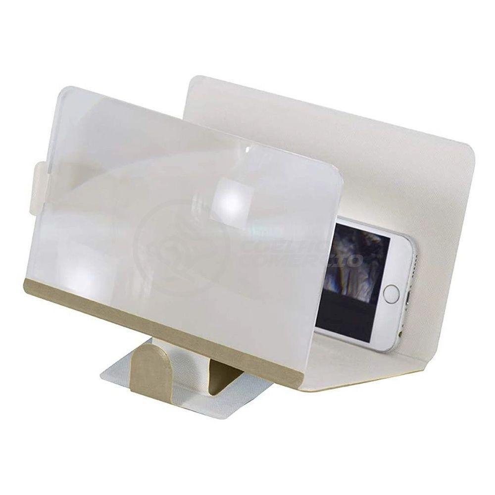 Lupa Ampliadora Tela De Celular Portátil Dobrável Branca - 5