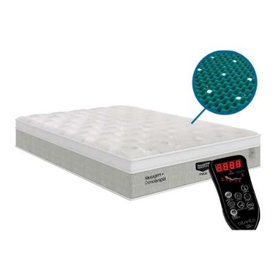 Colchão King Molas Ensacadas Masterpocket D33 Euro Pillow Vibromassageador Bege Plumatex