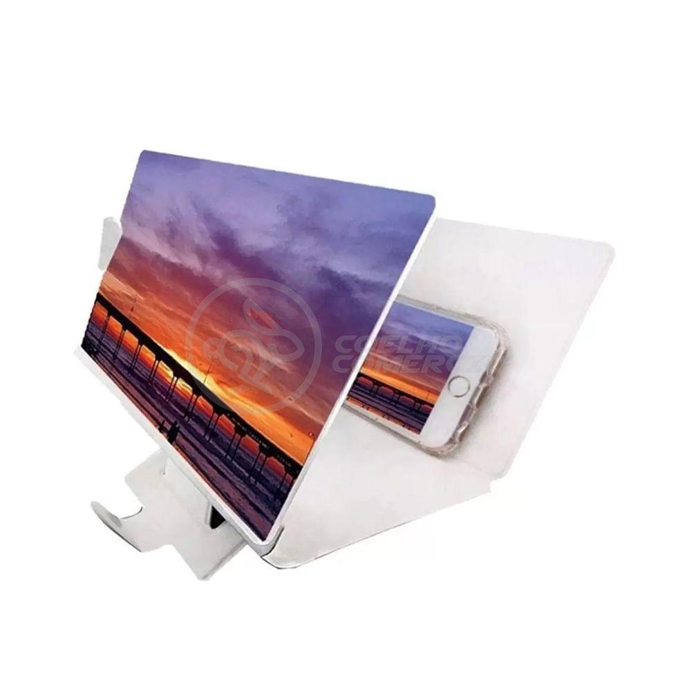 Lupa Ampliadora Tela De Celular Portátil Dobrável Branca - 1