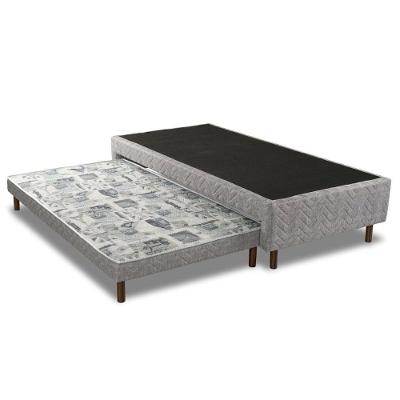Cama Box Solteiro Sommier D28 Madeira com Auxiliar Tecido Kappesberg