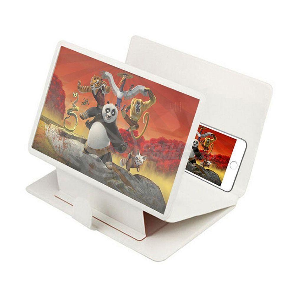 Lupa Ampliadora Tela De Celular Portátil Dobrável Branca - 1