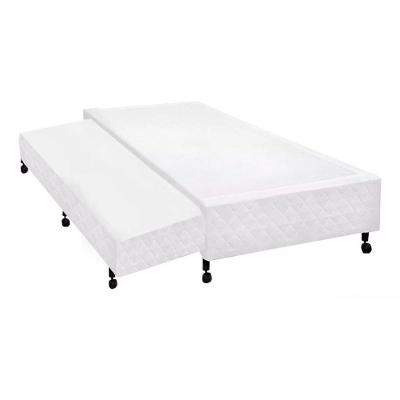 Cama Box Solteiro com Auxiliar Especial Madeira Branco Colchões Castor