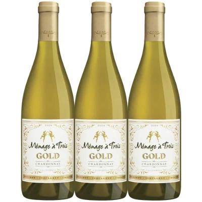 Vinho Branco Menage A Trois Gold Chardonnay 750ml (3 Und)