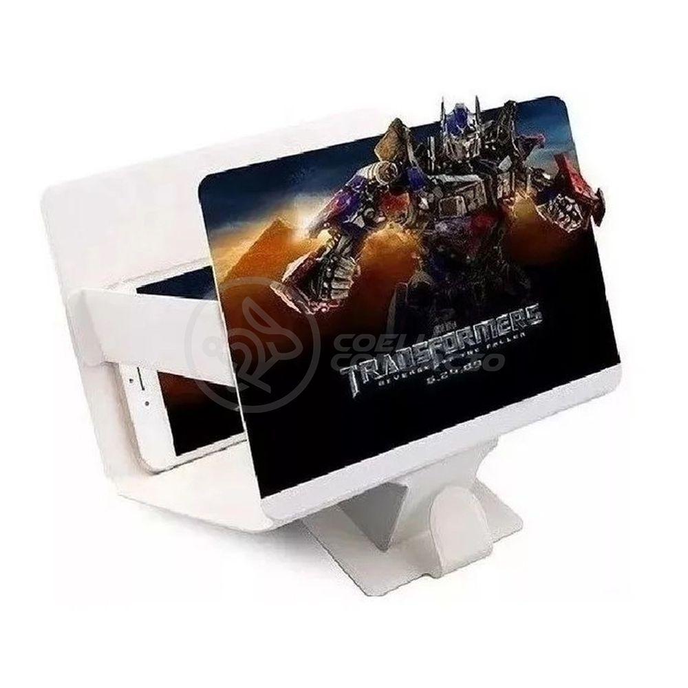 Lupa Ampliadora Tela De Celular Portátil Dobrável Branca - 1