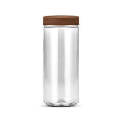 Kit 12 Potes Multiuso Plástico 1400ML Tampa Amadeirado G1124 Galvanotek