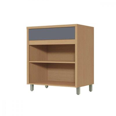 Balcão Condessa 2 Portas 1 Gaveta MDF 80CM Carvalho e Titânio