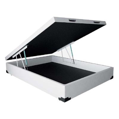 Cama Box Baú Casal 138CM Couro Sintético Madeira Branco Colchão dos Sonhos