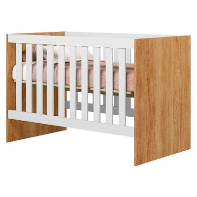 Berço Americano Soft MDF Amadeirado e Branco Tigus Móveis