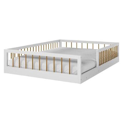 Cama Montessoriana Casal Ana MDF Branco Amadeirado Tigus Móveis