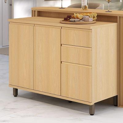 Balcão de Cozinha Aura 3 Portas 2 Gavetas MDF 120CM Amadeirado