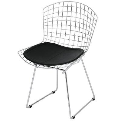 Cadeira Bertoia Aço Cromado Couro Sintético Preta OR Design