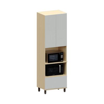 Paneleiro Aura 2 Portas 3 Prateleiras MDF 70cm Cinza Cristal Luciane Móveis