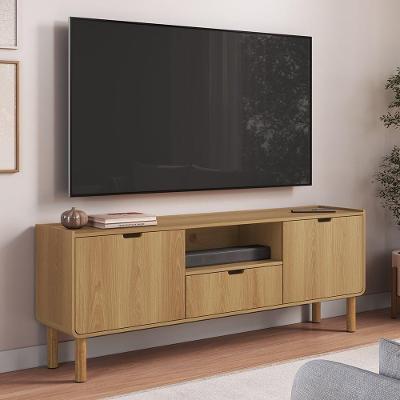 Rack para TV Luara Hanover A10 65" 180CM MDF-MDP Amadeirado Mpozenato