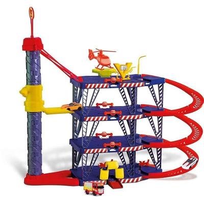 Pista Posto de Gasolina 4 Estações Mega Parking com Helicóptero Samba Toys