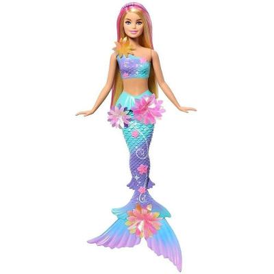 Boneca Barbie Fantasy Sereia Flores Mágicas Loira Rosa Mattel